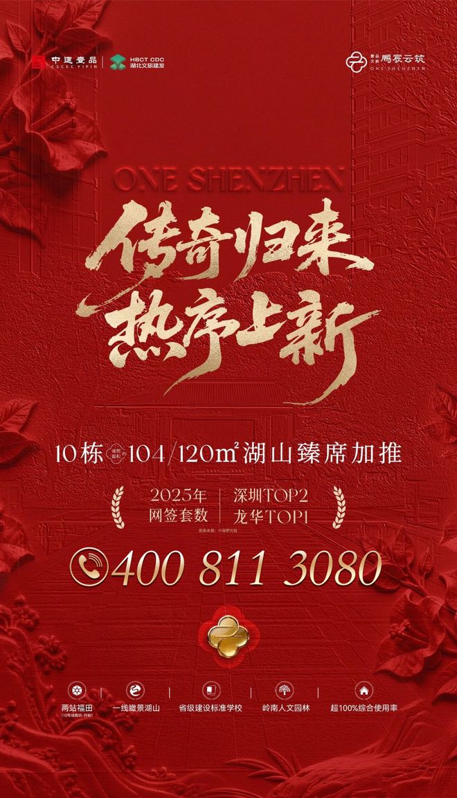 凯发k8旗舰厅ag：中建鹏宸云筑11栋新品加推104-120㎡湖景高实用户型(图1)